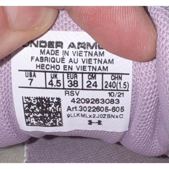 Under Armour Surge 2 Womens Athletic Running Shoes Size 7 Mauve Pink White - Picture 8 of 8